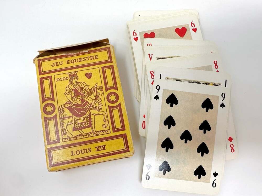 Deck of Cards Jeu Equestre Louis XIV Vintage French Poker Playing Cards France